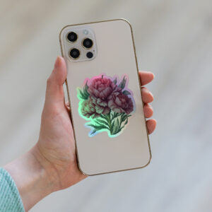 Holographic sticker on a phone